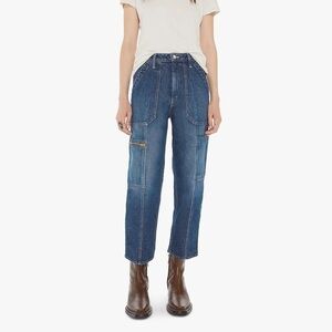 Mother denim blue cargo jeans The private zip